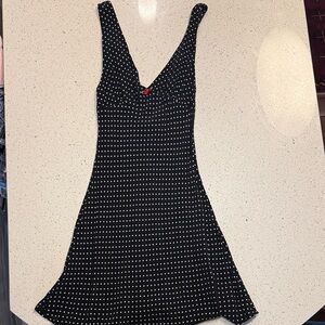 Bershka Black and White Polka Dot Mini Dress